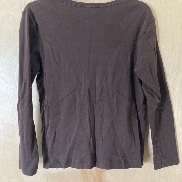 Chico's Additions Dark Brown Floral Top Women’s Size Large/Chico’s Size 2 - Picture 3 of 3
